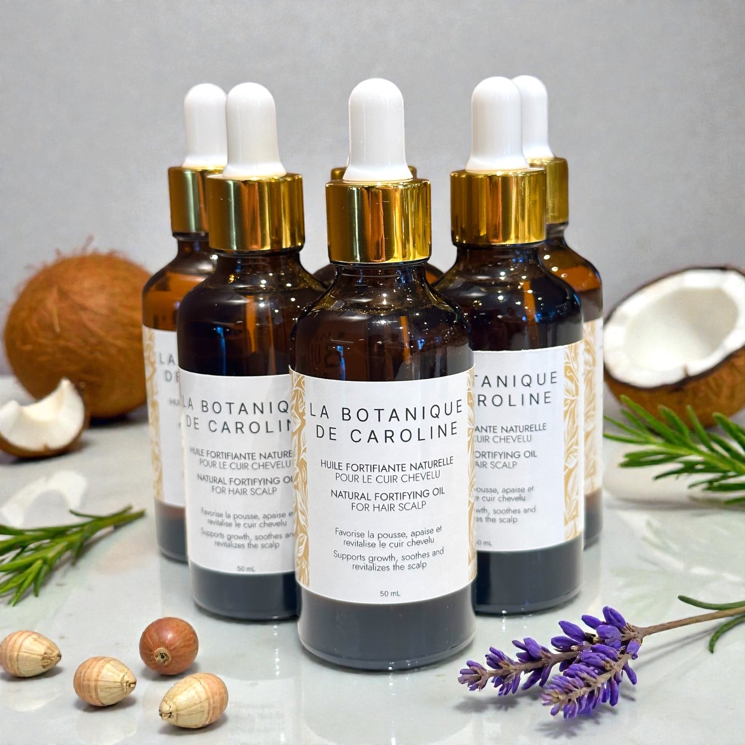 Huile fortifiante naturelle pour le cuir chevelu